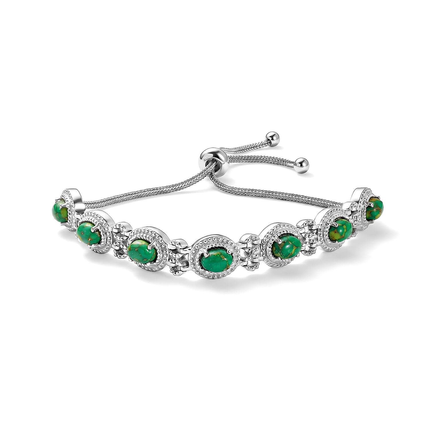 EverTrue Mojave Purple Turquoise 11.75 ctw Bracelet in Stainless Steel (10.50 In)