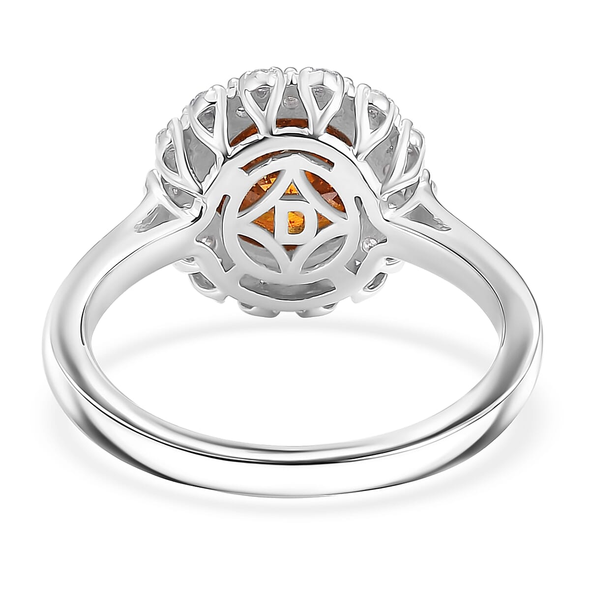 Certified & Appraised D'Joy Premium Picos Altos Color Sphalerite and Moissanite 3.00 ctw Ring in Rhodium Over Sterling Silver (Size 10.0) image number 4