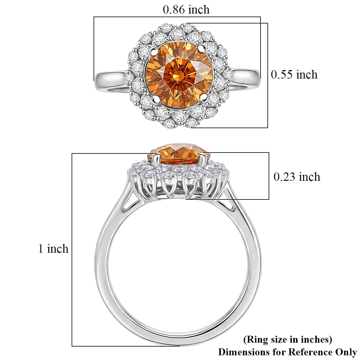Certified & Appraised D'Joy Premium Picos Altos Color Sphalerite and Moissanite 3.00 ctw Ring in Rhodium Over Sterling Silver (Size 6.0) image number 5