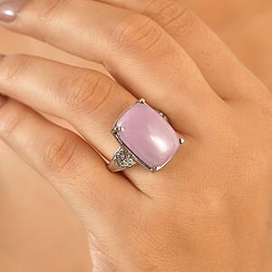 EverTrue Phosphosiderite 12.40 ctw Ring in Stainless Steel (Size 7.0)