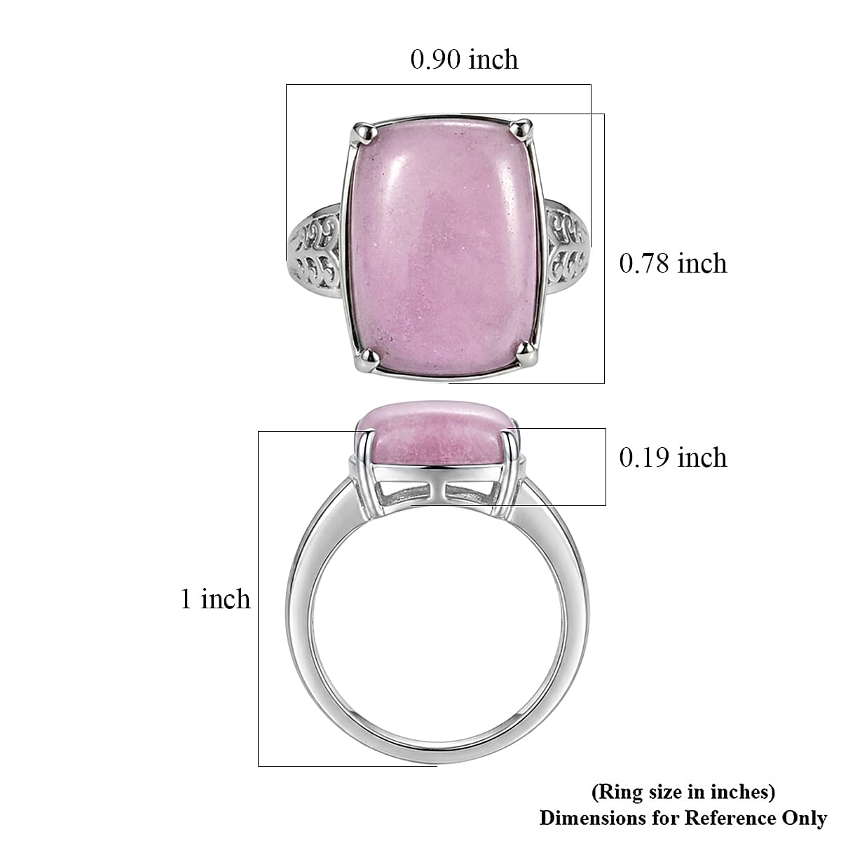 EverTrue Phosphosiderite 12.40 ctw Ring in Stainless Steel (Size 7.0) image number 5