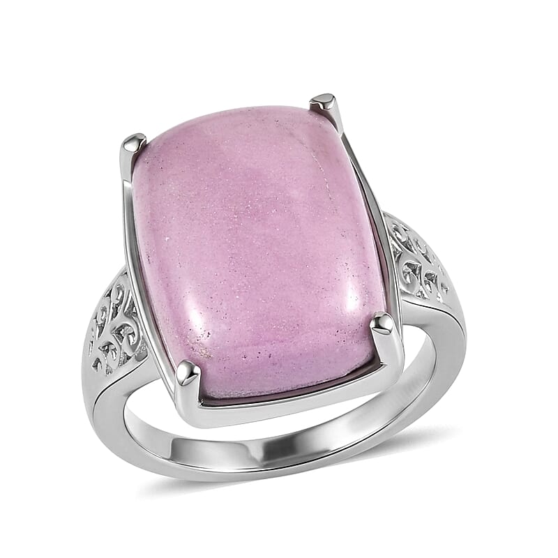 EverTrue Phosphosiderite 12.40 ctw Ring in Stainless Steel (Size 8.0)