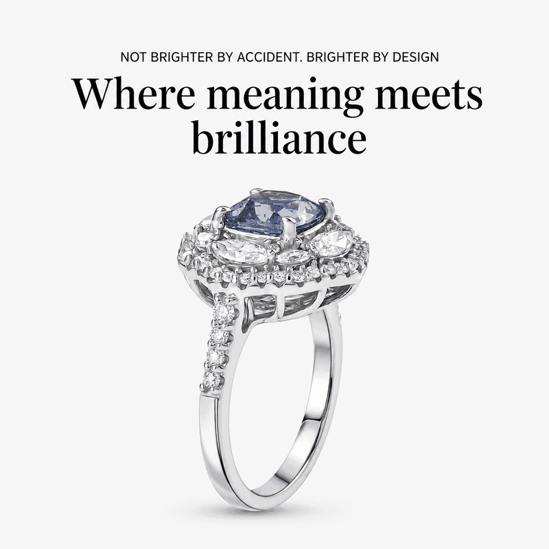 Certified & Appraised D'Joy Premium Tanzanite and Moissanite 3.00 ctw Ring in Rhodium Over Sterling Silver (Size 6.0)