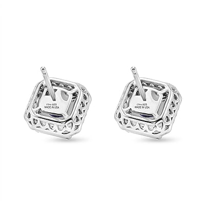 Certified & Appraised D'Joy Tanzanite and Moissanite 2.30 ctw Earrings in Rhodium Over Sterling Silver
