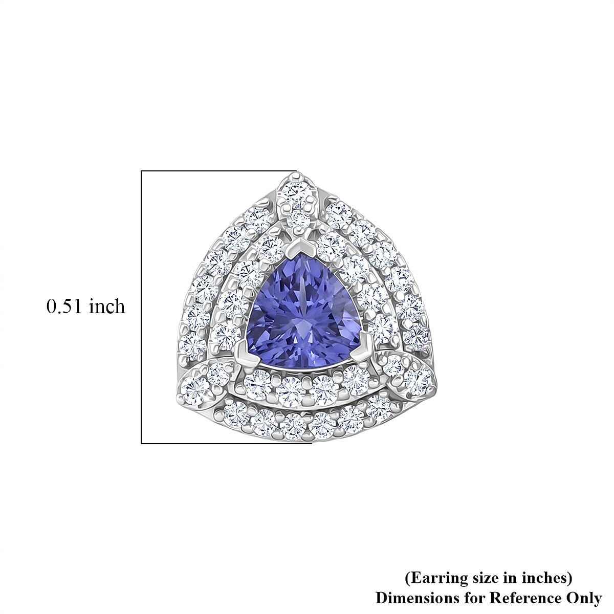 Certified & Appraised D'Joy Premium Tanzanite and Moissanite 2.00 ctw Earrings in Rhodium Over Sterling Silver