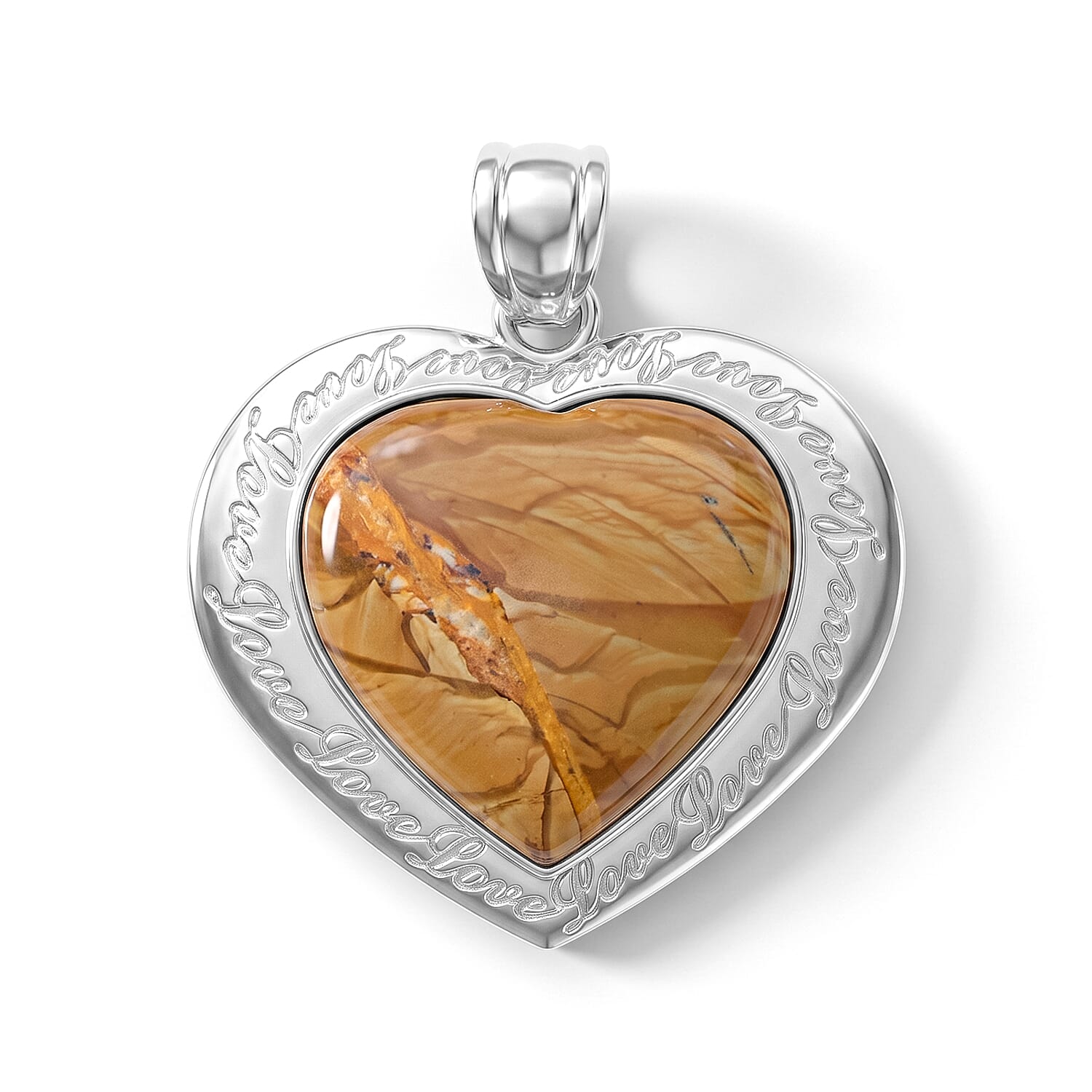 Endless Love Scenic Jasper 32.00 ctw Pendant in Silvertone