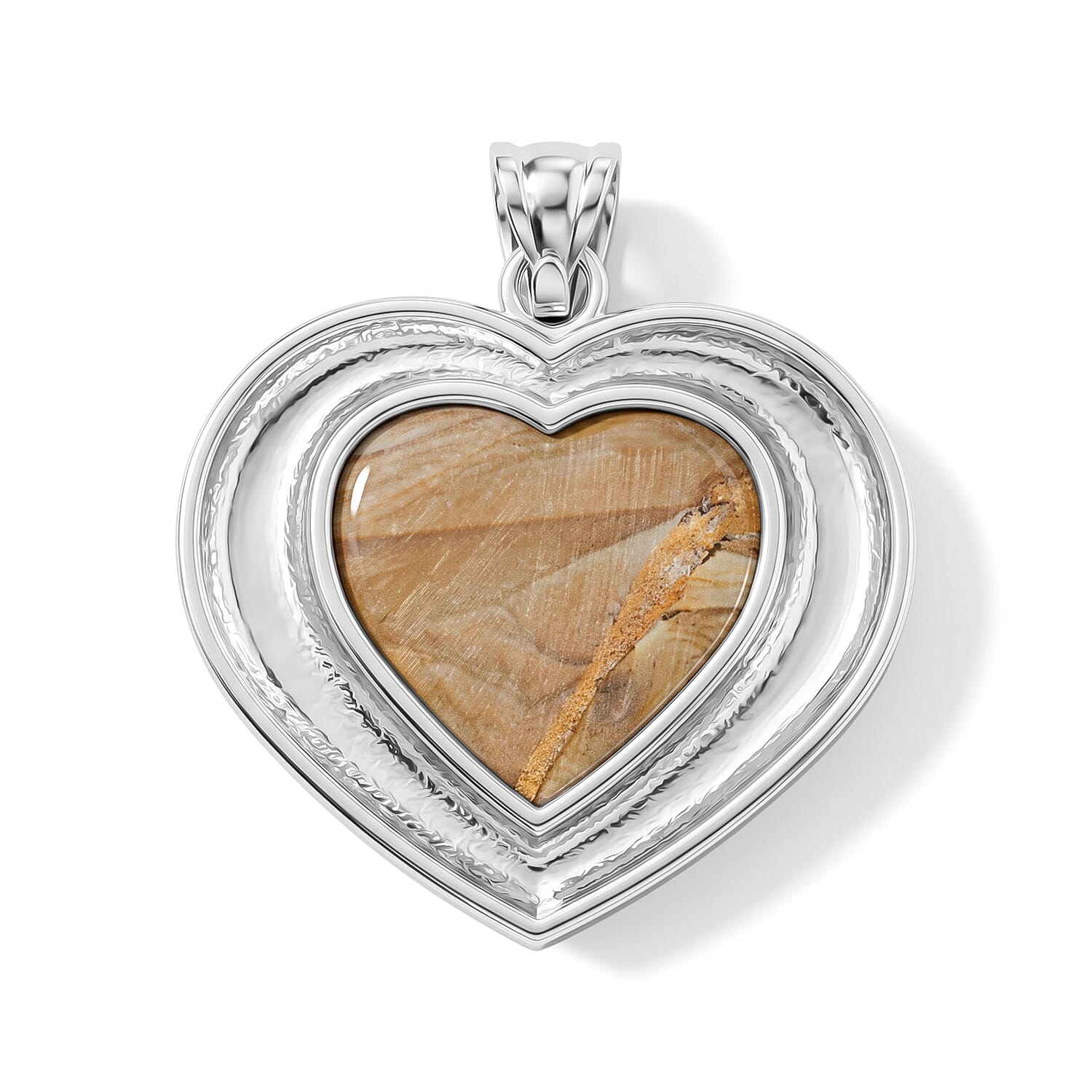 Endless Love Scenic Jasper 32.00 ctw Pendant in Silvertone