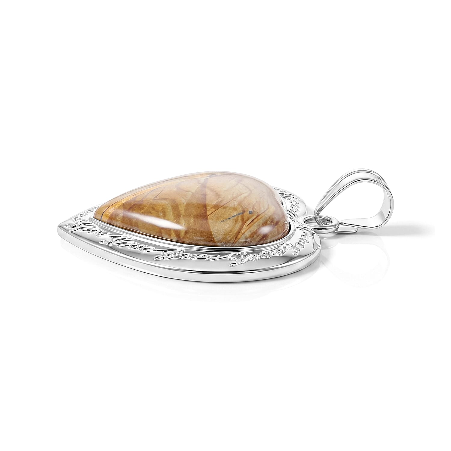 Endless Love Scenic Jasper 32.00 ctw Pendant in Silvertone