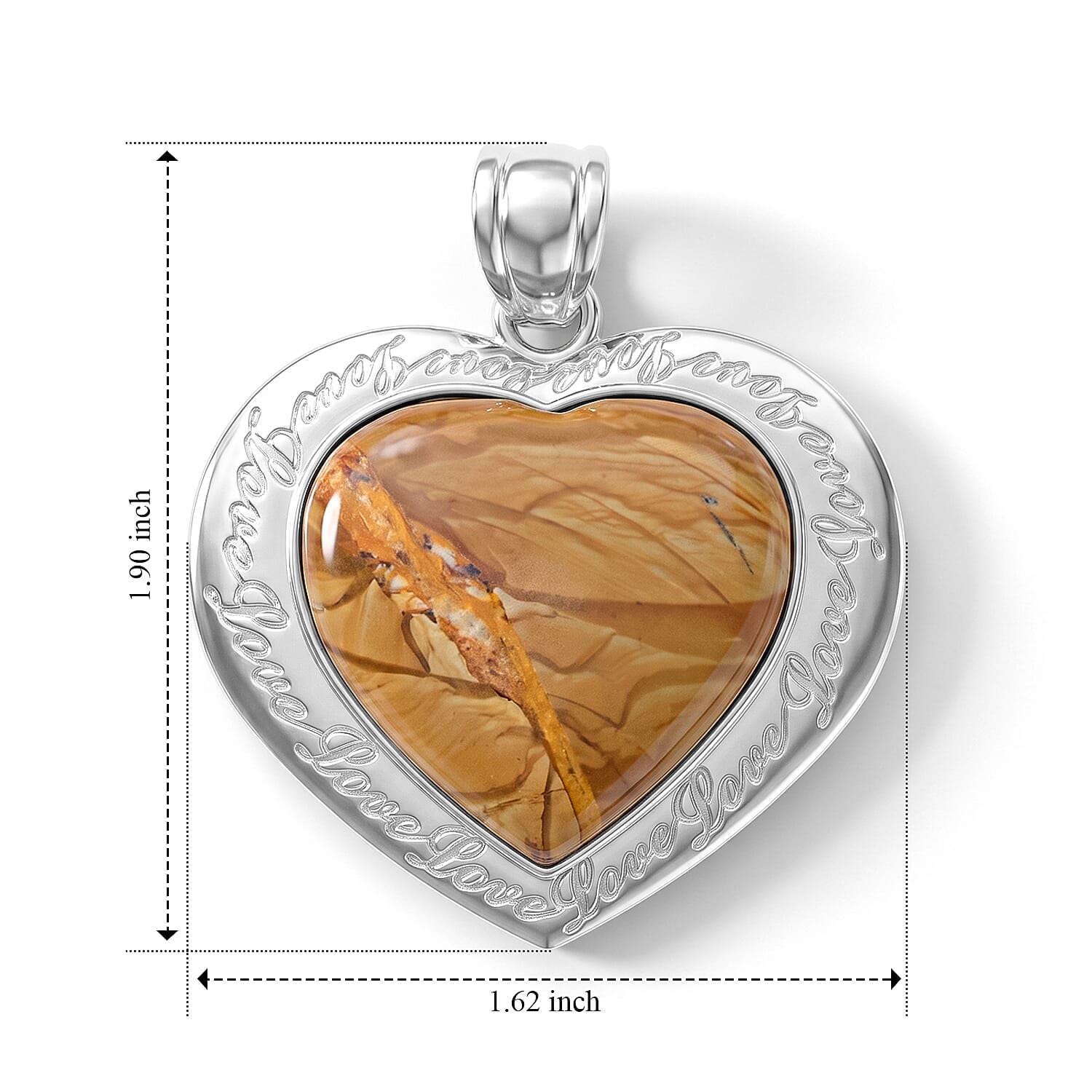 Endless Love Scenic Jasper 32.00 ctw Pendant in Silvertone