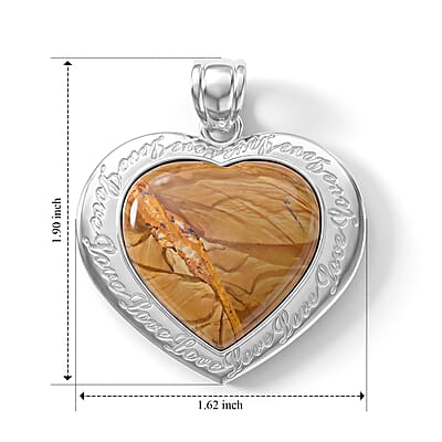 Endless Love Scenic Jasper 32.00 ctw Pendant in Silvertone