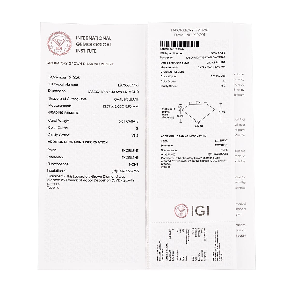 IGI Certified Luxuriant Lab Grown Diamond G VS 5.00 ctw Ring in 14K Yellow Gold (Size 8.0) image number 6