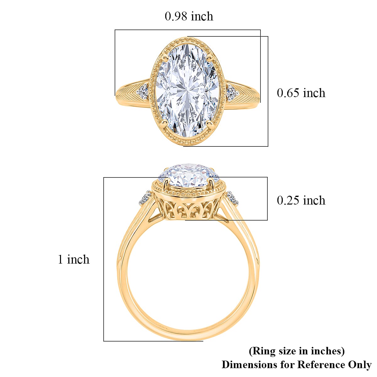 IGI Certified Luxuriant Lab Grown Diamond G VS 5.00 ctw Ring in 14K Yellow Gold (Size 9.0) image number 5