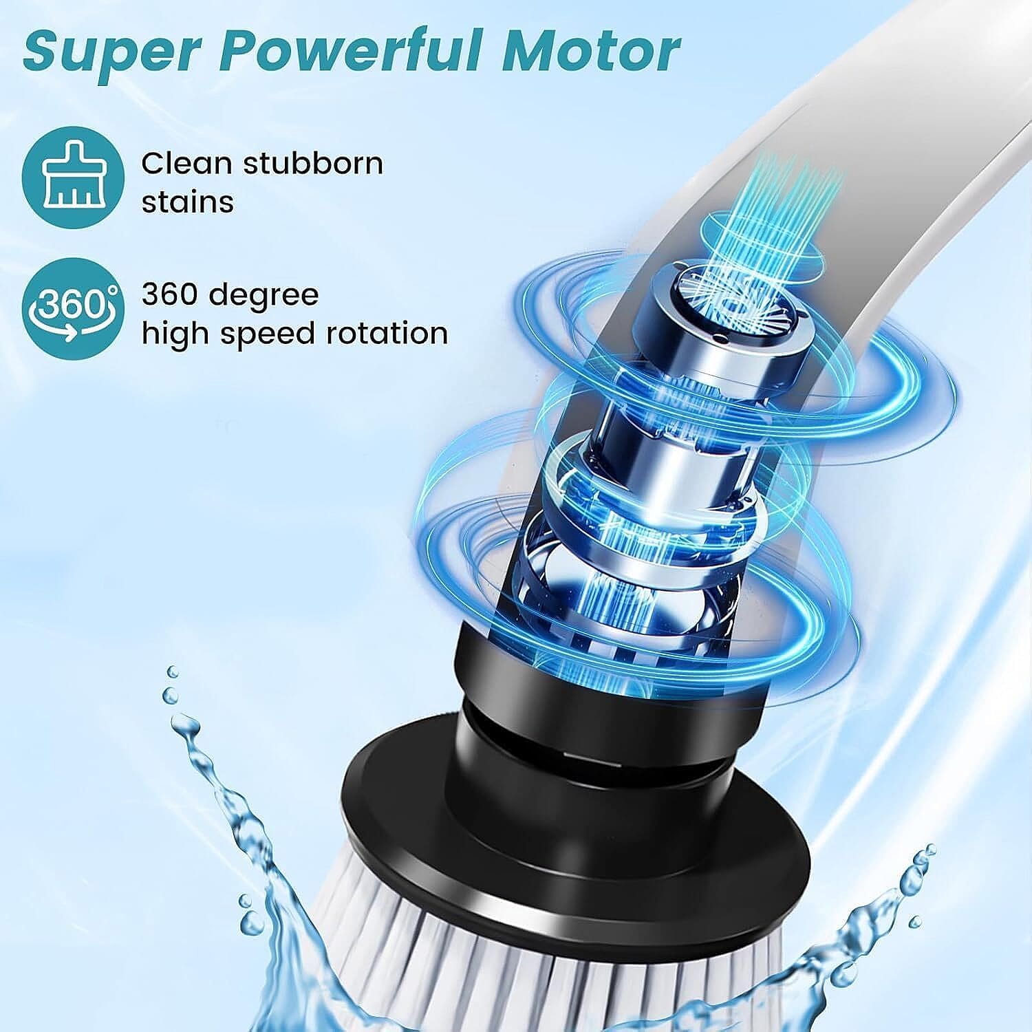Tornado Scrub Cleaning Brush with 6 Interchangeable Heads