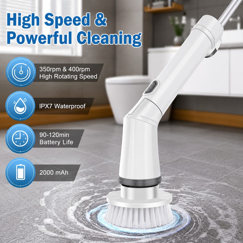 Tornado Scrub Cleaning Brush with 6 Interchangeable Heads