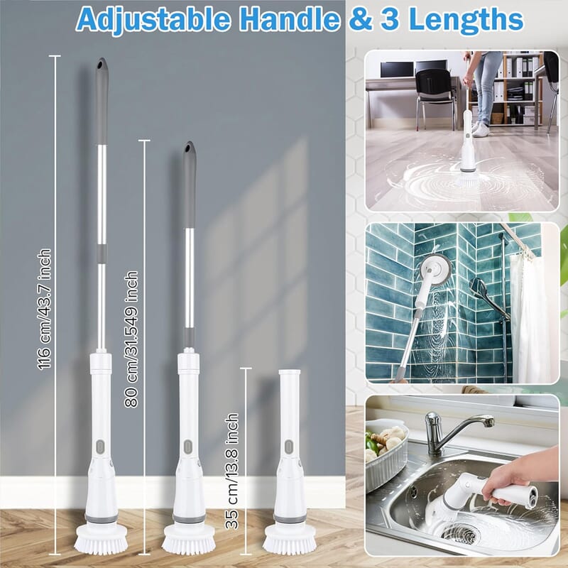 Tornado Scrub Cleaning Brush with 6 Interchangeable Heads
