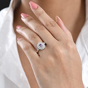 Certified & Appraised D'Joy Premium Narsipatnam Purple Spinel and Moissanite 1.30 ctw Ring in Rhodium Over Sterling Silver (Size 10.0)