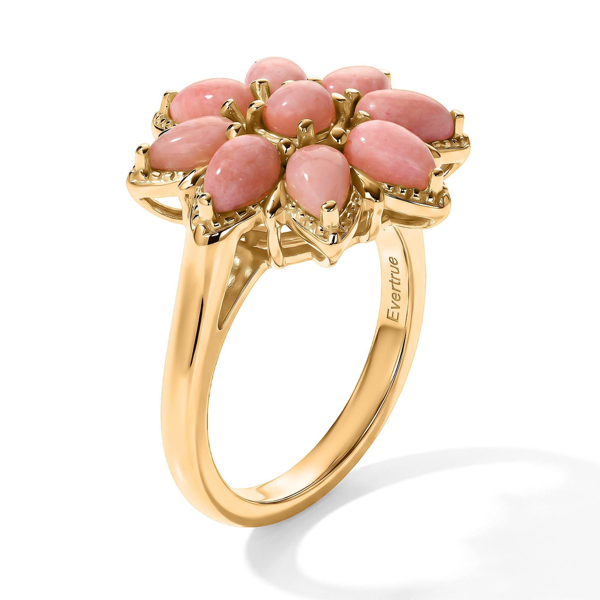 EverTrue Oregon Peach Opal 1.50 ctw Ring in 18K YG Plated (Size 5.0)