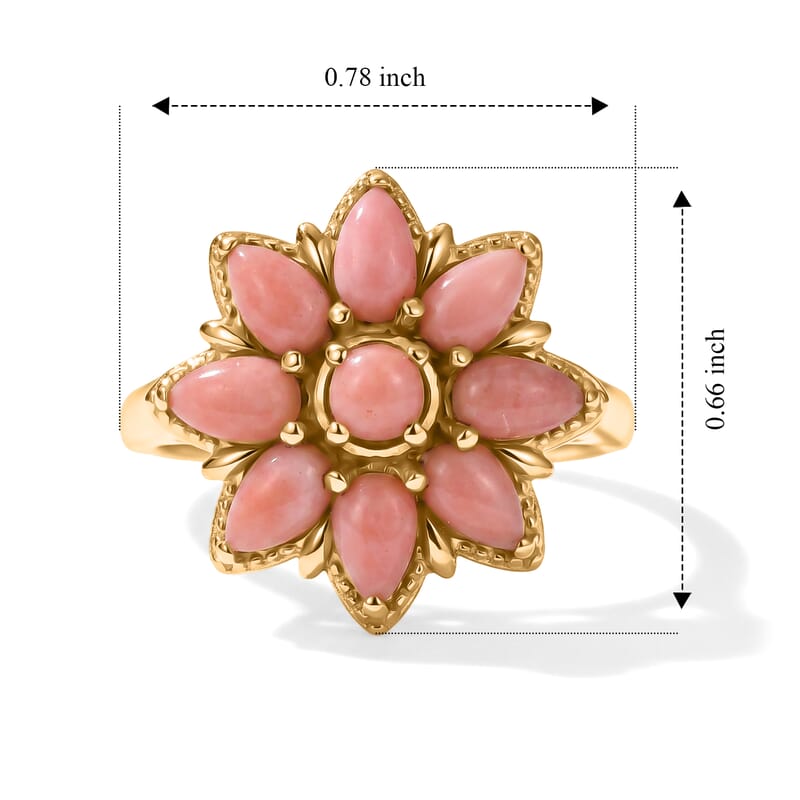 EverTrue Oregon Peach Opal 1.50 ctw Ring in 18K YG Plated (Size 5.0)