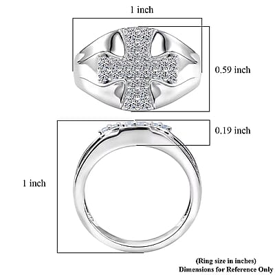 Luxuriant Lab Grown Diamond G-H SI 0.40 ctw Men's Ring in Rhodium Over Sterling Silver (Size 10.0)