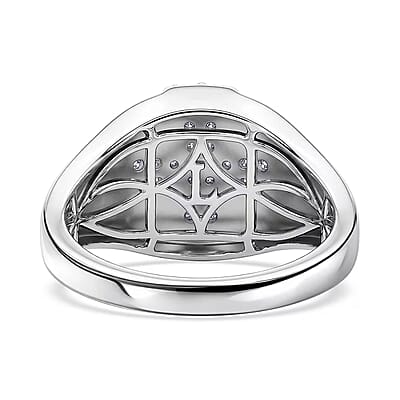 Luxuriant Lab Grown Diamond G-H SI 0.40 ctw Men's Ring in Rhodium Over Sterling Silver (Size 10.0)