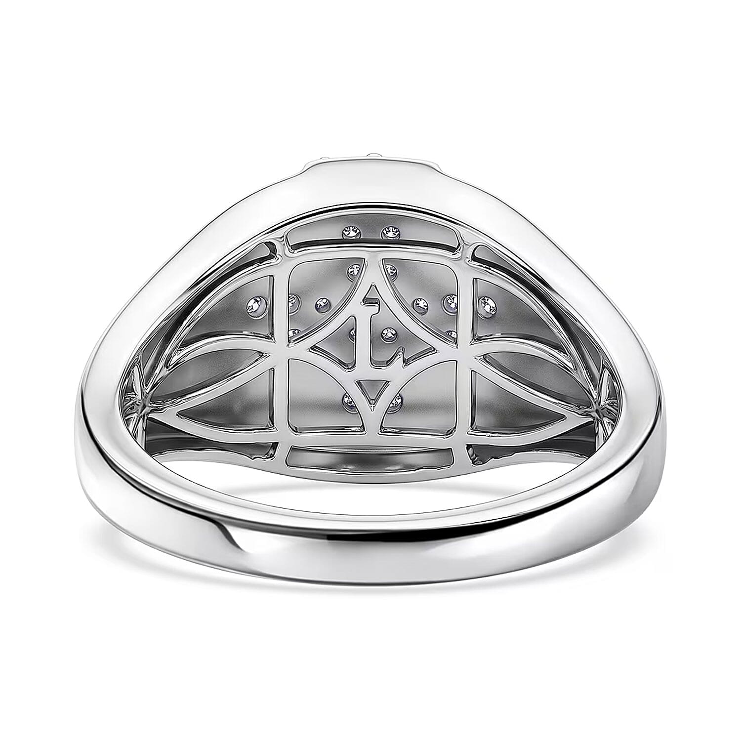 Luxuriant Lab Grown Diamond G-H SI 0.40 ctw Men's Ring in Rhodium Over Sterling Silver (Size 11.0)