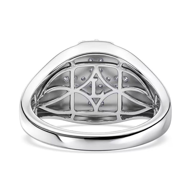 Luxuriant Lab Grown Diamond G-H SI 0.40 ctw Men's Ring in Rhodium Over Sterling Silver (Size 13.0)