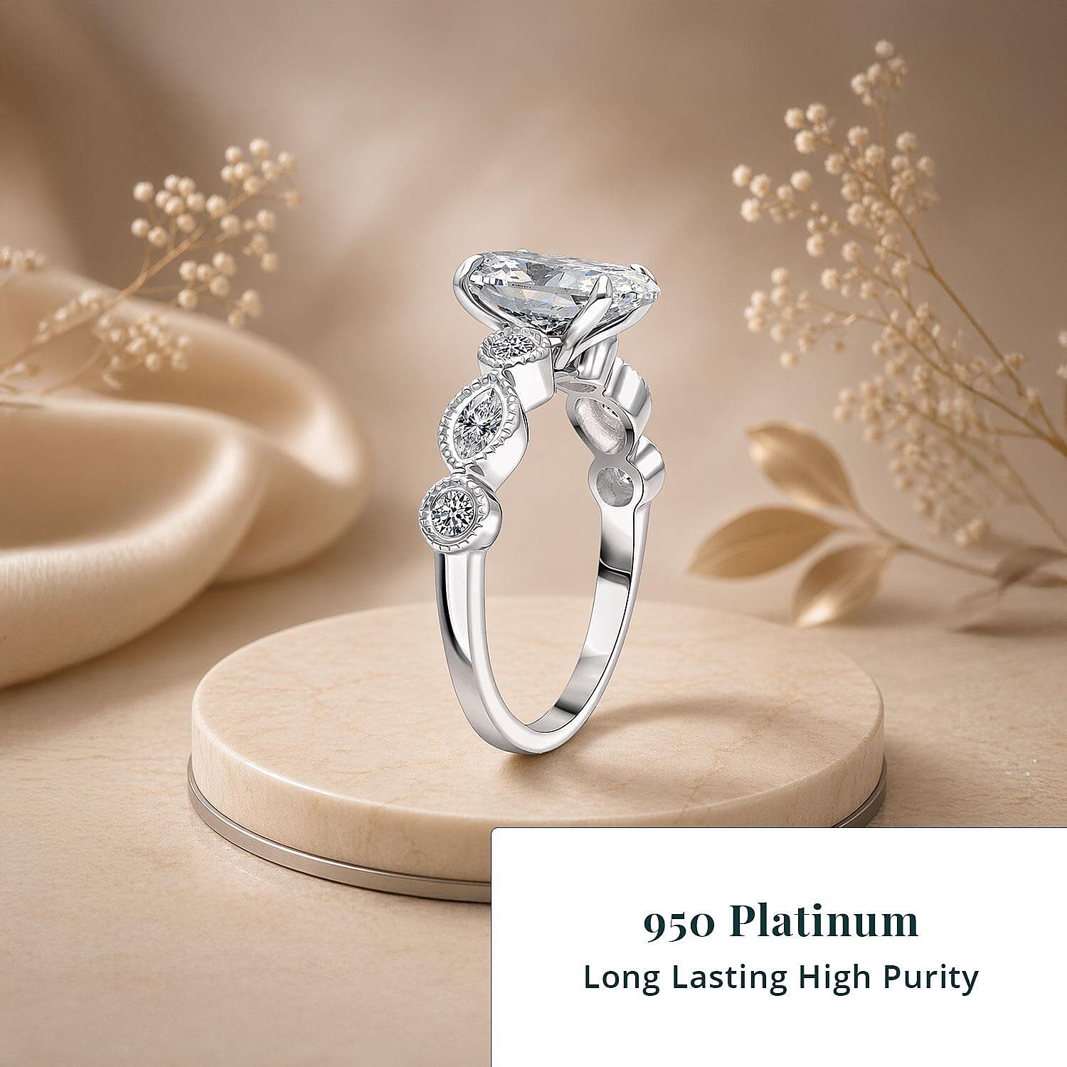 IGI Certified Luxuriant Lab Grown Diamond E-F VS 3.50 ctw Ring in 950 Platinum (Size 6.0) 6.30 Grams