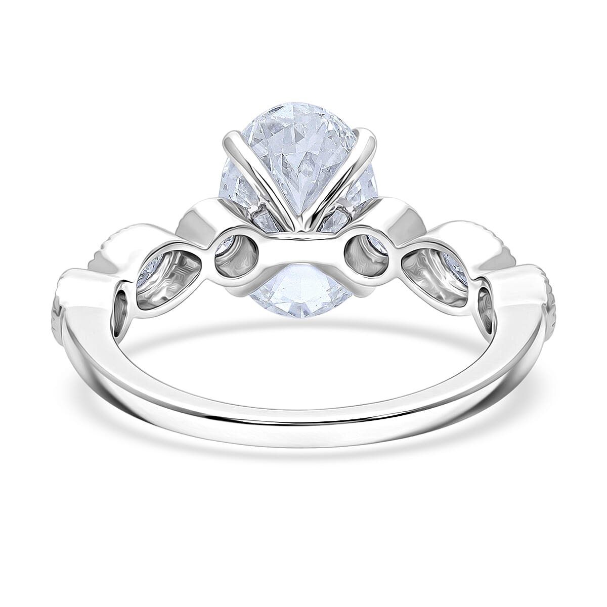 Certified 950 Platinum Luxuriant Lab Grown Diamond (E-F, VS) Ring (Size 6.0) (6.30 g) (Ships in 10-12 Days) 3.50 ctw image number 4