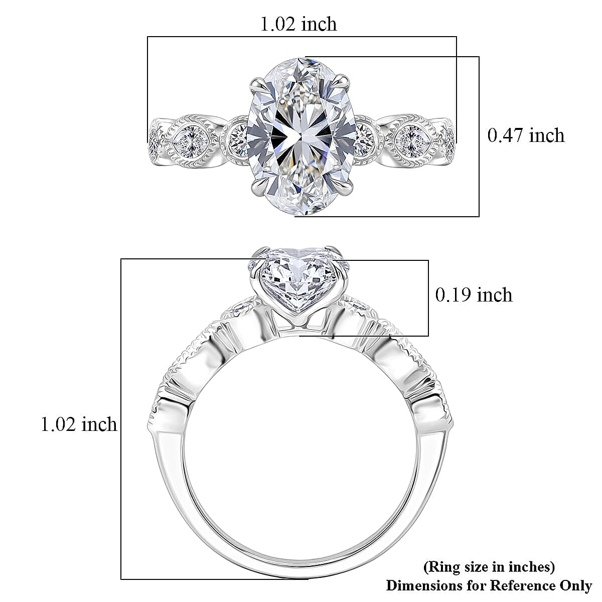 IGI Certified Luxuriant Lab Grown Diamond E-F VS 3.50 ctw Ring in 950 Platinum (Size 6.5) 6.30 Grams