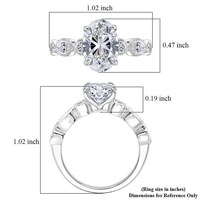 IGI Certified Luxuriant Lab Grown Diamond E-F VS 3.50 ctw Ring in 950 Platinum (Size 8.5) 6.30 Grams