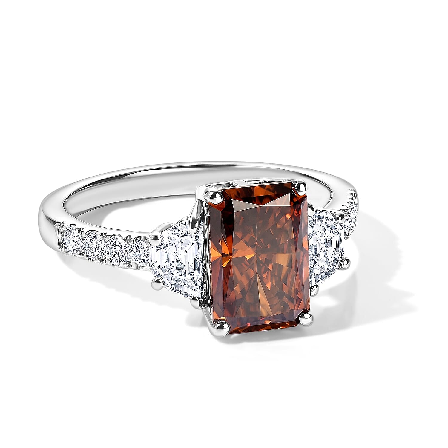Luxuriant Lab Grown Red Diamond (IR) and Lab Grown Diamond VS 2.75 ctw Ring in 950 Platinum (Size  5.0)