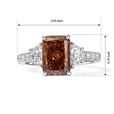 Luxuriant Lab Grown Red Diamond (IR) and Lab Grown Diamond VS 2.75 ctw Ring in 950 Platinum (Size  5.0)