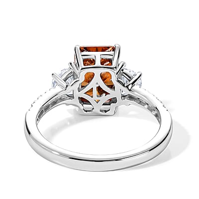 950 Platinum Luxuriant Lab Grown Red Diamond (IR) and Lab Grown Diamond (VS) Ring (Size 6.0) 2.75 ctw
