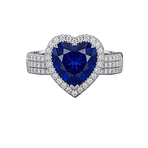 Certified & Appraised Rhapsody AAAA Tanzanite and Diamond E-F VS 5.00 ctw Heart Ring in 950 Platinum (Size 6.0) 7.20 Grams