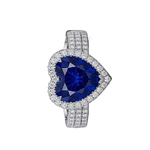 Certified & Appraised Rhapsody AAAA Tanzanite and Diamond E-F VS 5.00 ctw Heart Ring in 950 Platinum (Size 6.0) 7.20 Grams