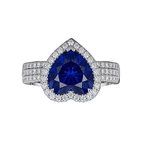 Certified & Appraised Rhapsody AAAA Tanzanite and Diamond E-F VS 5.00 ctw Heart Ring in 950 Platinum (Size 6.0) 7.20 Grams