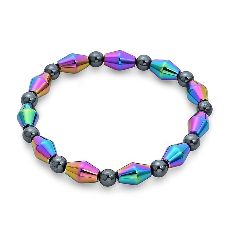 Hematite 130.00 ctw Stretch Bracelet (6.5-7In)