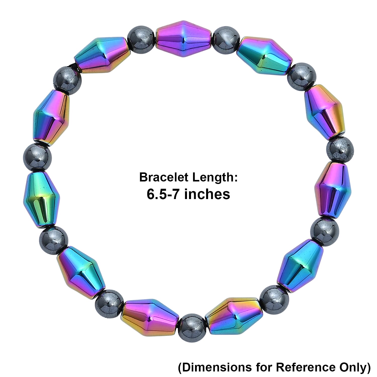 Hematite 130.00 ctw Stretch Bracelet (6.5-7In)