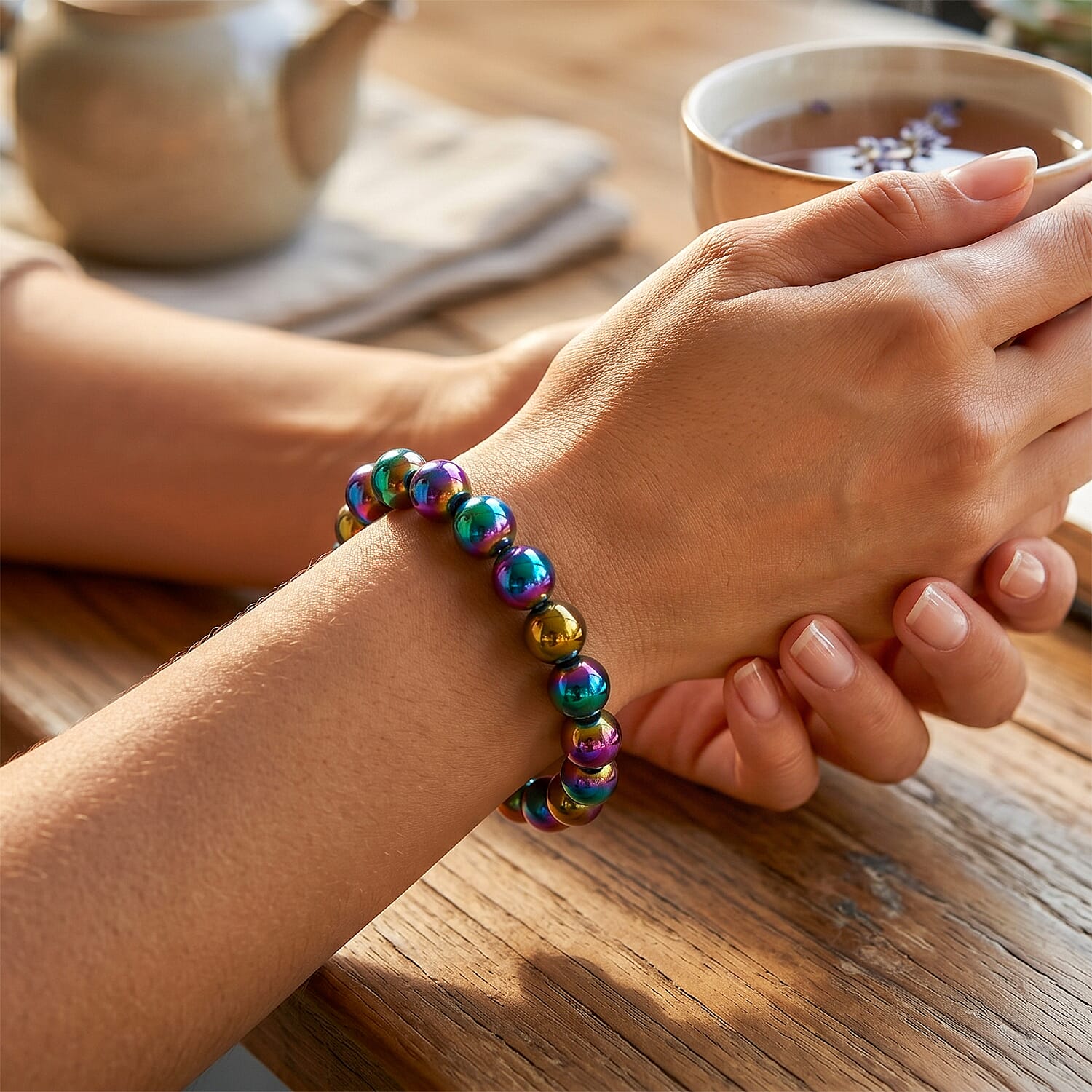 Hematite 270.00 ctw Stretch Bracelet (6.5-7In)