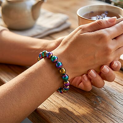 Hematite 270.00 ctw Stretch Bracelet (6.5-7In)