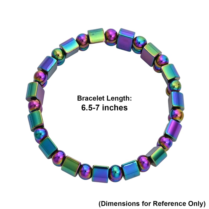 Hematite 200.00 ctw Stretch Bracelet (6.5-7In)