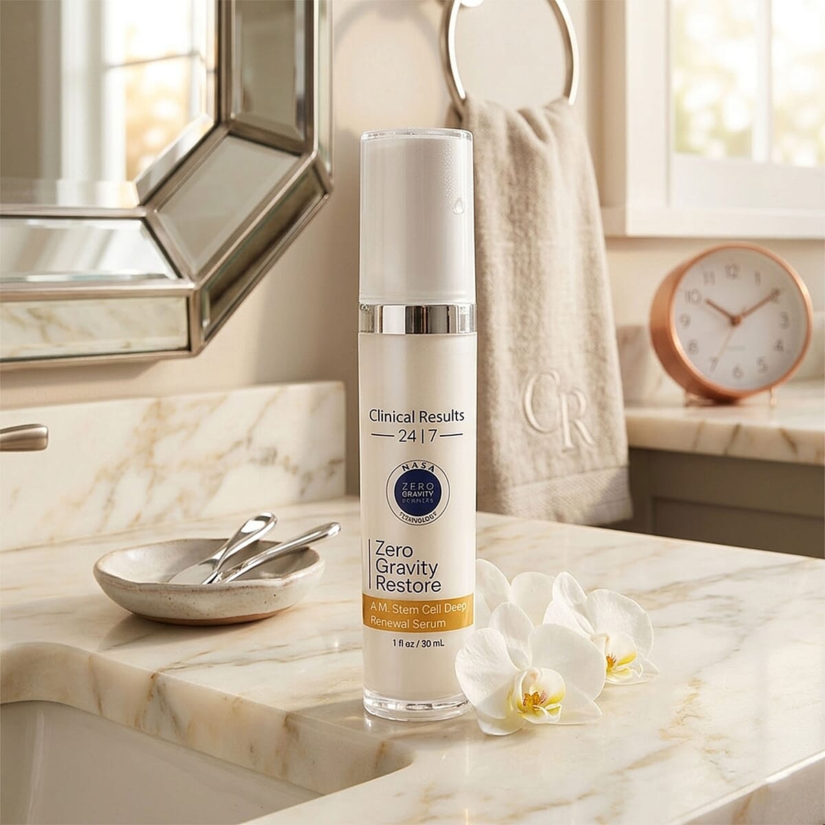 Clinical Results 24/7 Zero Gravity Restore & Rehydrate Set (Stem Cell Serum 1oz, Advanced Cream 1oz) Made in US (Ship in 3-5 Days) image number 3