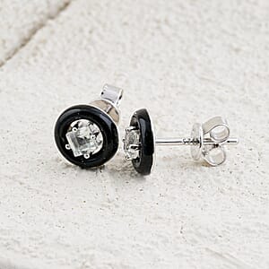 Princess Cut Montezuma Prasiolite 0.35 ctw Earrings in Rhodium Over Sterling Silver
