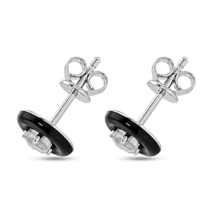 Princess Cut Montezuma Prasiolite 0.35 ctw Earrings in Rhodium Over Sterling Silver