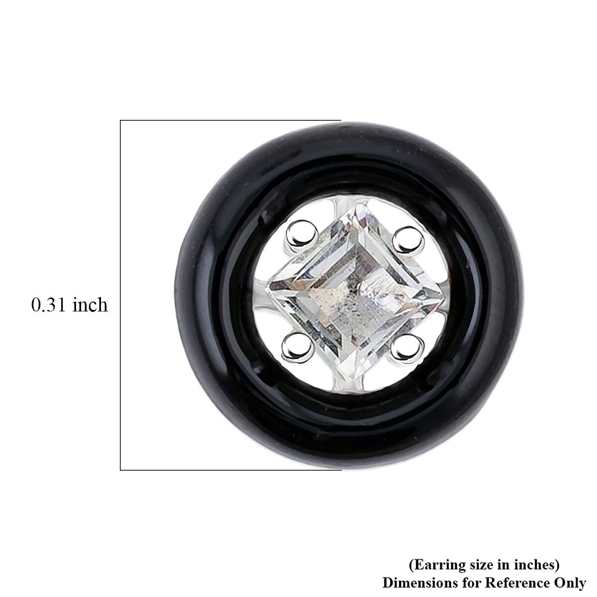 Princess Cut Montezuma Prasiolite 0.35 ctw Earrings in Rhodium Over Sterling Silver image number 4