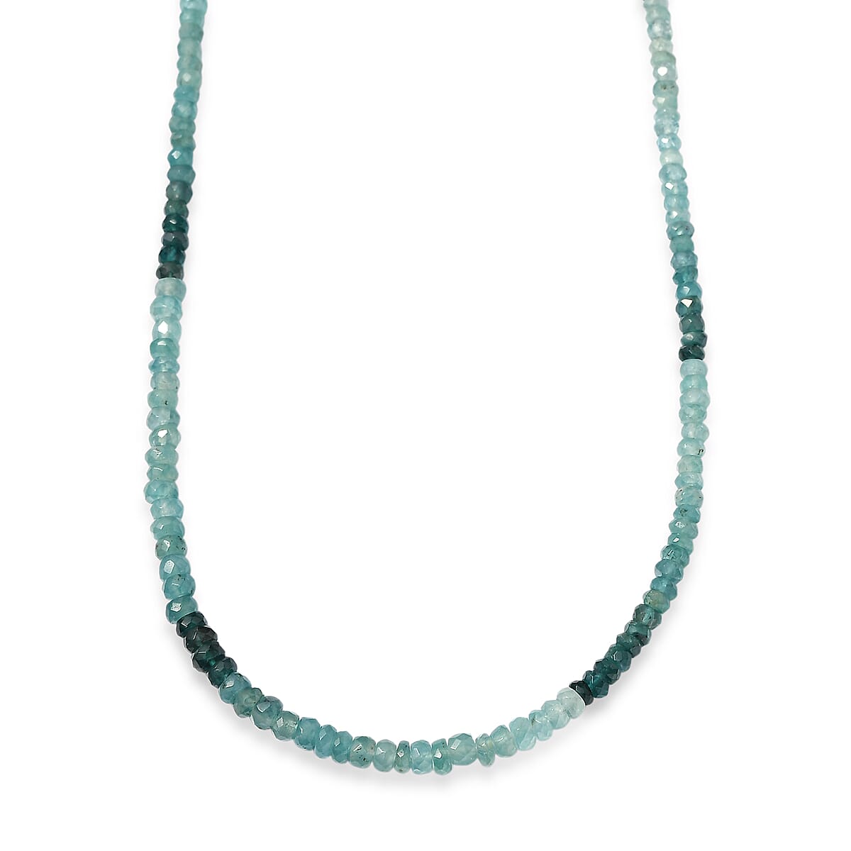 D'Joy AAA Grandidierite 55.00 ctw Beaded Necklace in Rhodium Over Sterling Silver 18-20 Inches image number 3