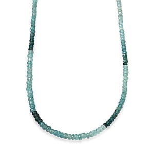D'Joy AAA Grandidierite 55.00 ctw Beaded Necklace in Rhodium Over Sterling Silver 18-20 Inches