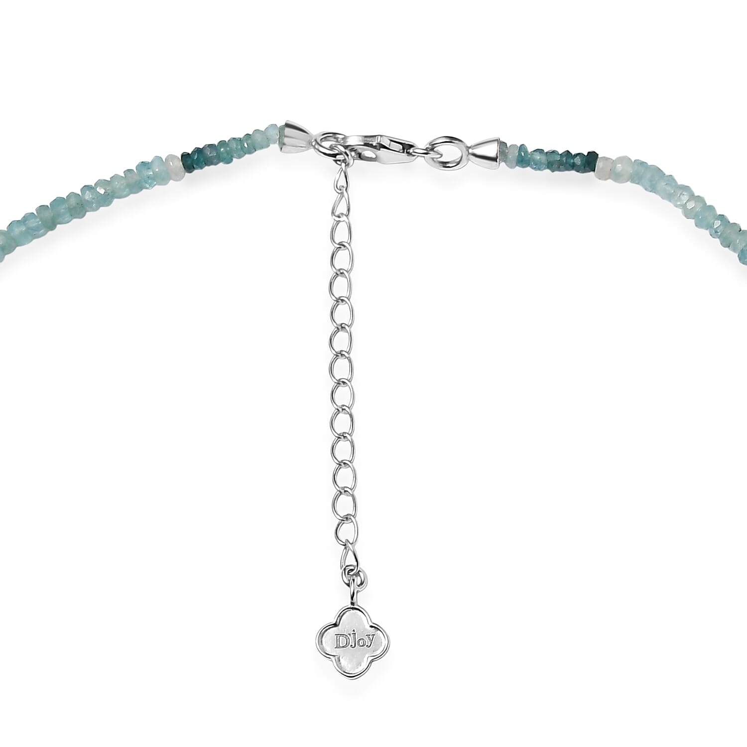 D'Joy AAA Grandidierite 55.00 ctw Beaded Necklace in Rhodium Over Sterling Silver 18-20 Inches