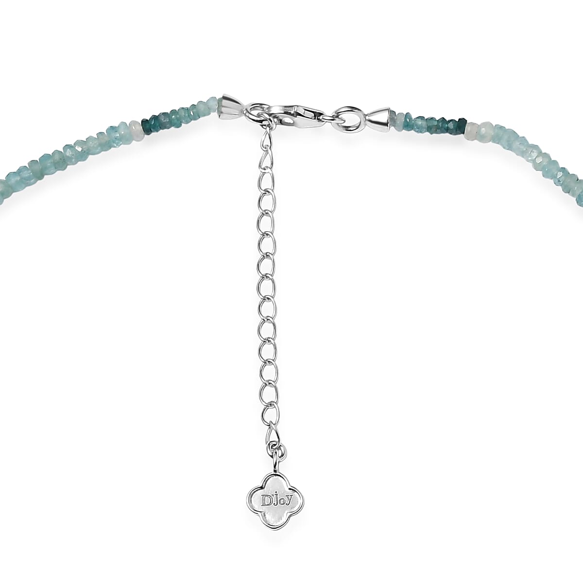 D'Joy AAA Grandidierite 55.00 ctw Beaded Necklace in Rhodium Over Sterling Silver 18-20 Inches image number 4