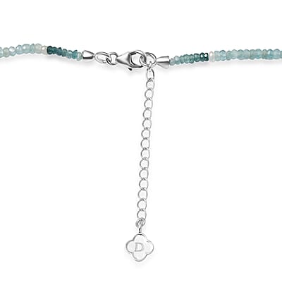 D'Joy AAA Grandidierite 55.00 ctw Beaded Necklace in Rhodium Over Sterling Silver 18-20 Inches
